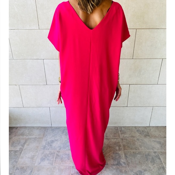 45 Boho V neck Oversized Caftan Maxi Dress - Picture 5 of 5